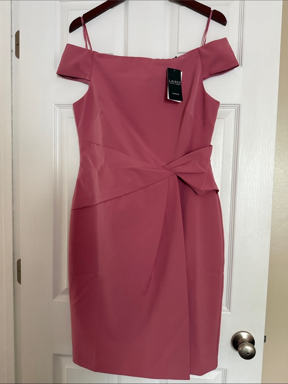 Lauren Ralph Lauren Dusty Rose One-Shoulder Sheath Dress